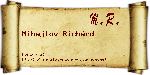 Mihajlov Richárd névjegykártya